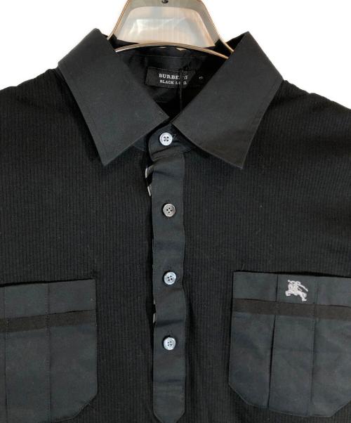 BURBERRY BLACK LABEL（バーバリーブラックレーベル）BURBERRY BLACK LABEL (バーバリーブラックレーベル) ワンポイント長袖シャツ ブラック サイズ:3の古着・服飾アイテム