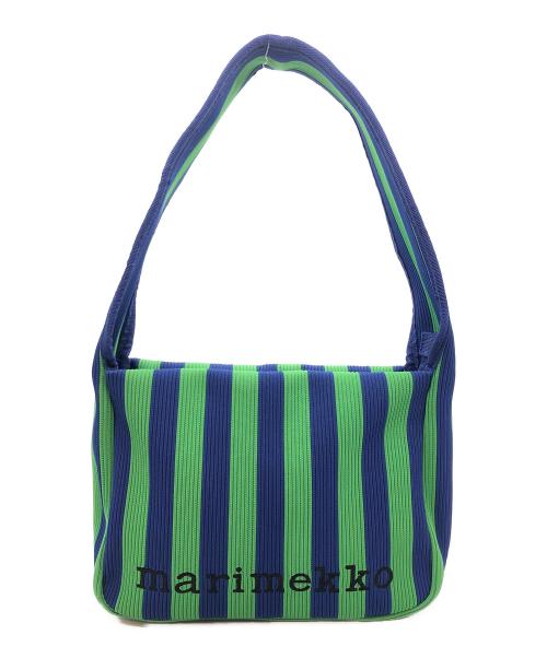 marimekko（マリメッコ）marimekko (マリメッコ) Knitted Bag Large Merirosvo ブルーの古着・服飾アイテム