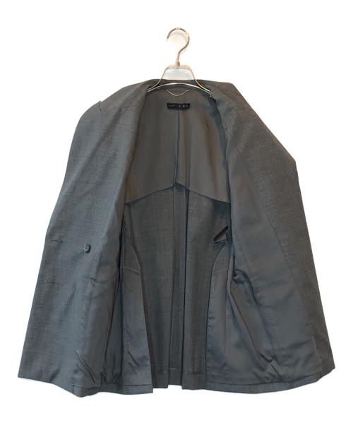 Curensology（カレンソロジー）Curensology (カレンソロジー) ウールポプリンジャケット テーラード ダブル グレー サイズ:Fの古着・服飾アイテム