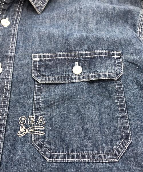 Denham（デンハム）Denham (デンハム) WIND AND SEA (ウィンダンシー) DENHAMxWDS DENIM SHIRTS ブルー サイズ:MEDIUMの古着・服飾アイテム