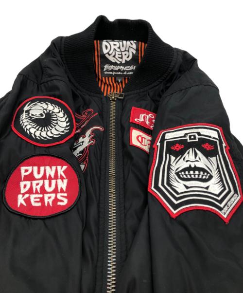 PUNK DRUNKERS（パンクドランカーズ）PUNK DRUNKERS (パンクドランカーズ) Cukui MA-1ジャケット ブラック サイズ:Mの古着・服飾アイテム