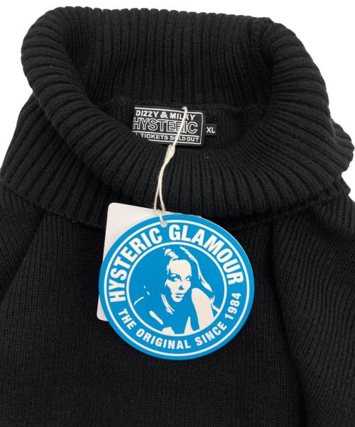 Hysteric Glamour（ヒステリックグラマー）Hysteric Glamour (ヒステリックグラマー) HYSTERIC TIMES刺繍 タートルネックセーター ニット ブラック サイズ:XLの古着・服飾アイテム