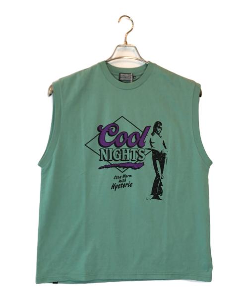 Hysteric Glamour（ヒステリックグラマー）Hysteric Glamour (ヒステリックグラマー) COOL NIGHTSノースリーブTシャツ グリーン サイズ:XL 未使用品の古着・服飾アイテム