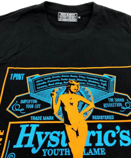 Hysteric Glamour（ヒステリックグラマー）Hysteric Glamour (ヒステリックグラマー) HG LABEL Tシャツ ブラック サイズ:XLの古着・服飾アイテム