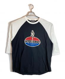 Hysteric Glamour（ヒステリックグラマー）の古着「ラグランカットソー」｜ホワイト×ブラック