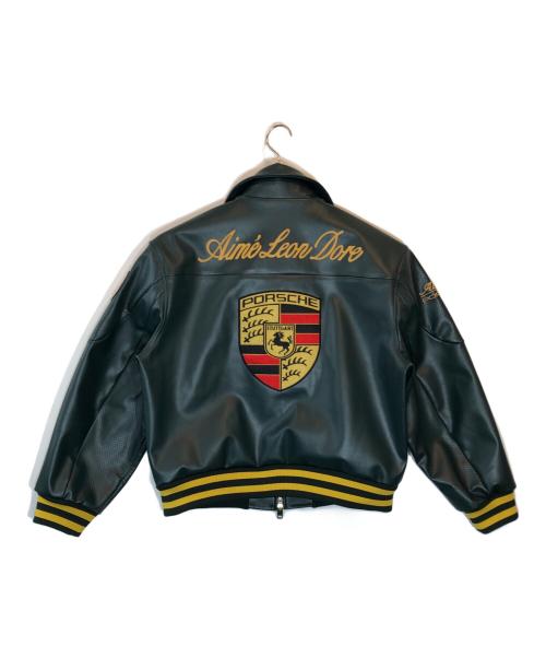 PORSCHE（ポルシェ）PORSCHE (ポルシェ) Aime Leon Dore (エメ レオン ドレ) 993 Turbo Leather Club Jacket グリーン サイズ:SIZE Mの古着・服飾アイテム