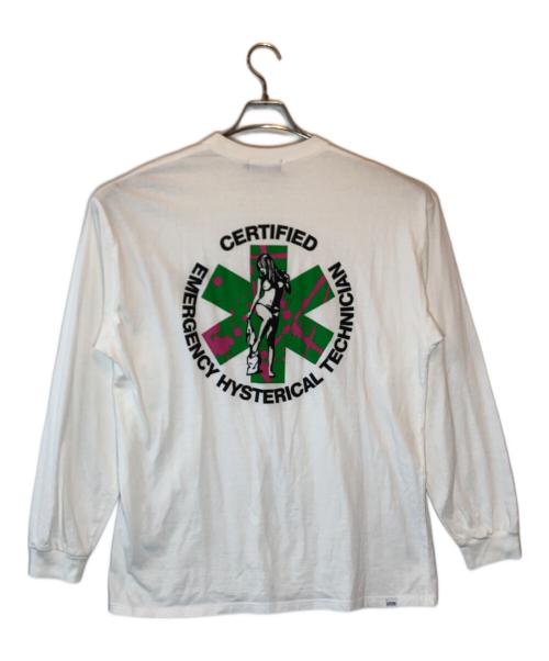 Hysteric Glamour（ヒステリックグラマー）Hysteric Glamour (ヒステリックグラマー) TECHNICIANロングスリーブカットソー ホワイト サイズ:XLの古着・服飾アイテム