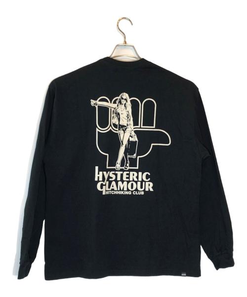 Hysteric Glamour（ヒステリックグラマー）Hysteric Glamour (ヒステリックグラマー) HYS HITCHHIKING CLUB T-shirt ブラック サイズ:SIZE XLの古着・服飾アイテム