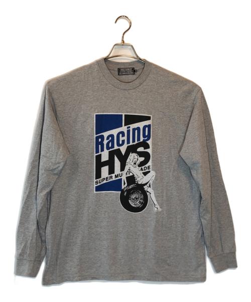 Hysteric Glamour（ヒステリックグラマー）Hysteric Glamour (ヒステリックグラマー) RACING HYS ロングスリーブカットソー グレー サイズ:SIZE XLの古着・服飾アイテム