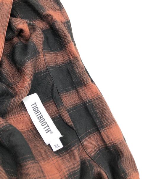 TIGHTBOOTH PRODUCTION（タイトブースプロダクション）TIGHTBOOTH PRODUCTION (タイトブースプロダクション) PLAID HALF ZIP L/S SHIRT ブラウン サイズ:XLの古着・服飾アイテム