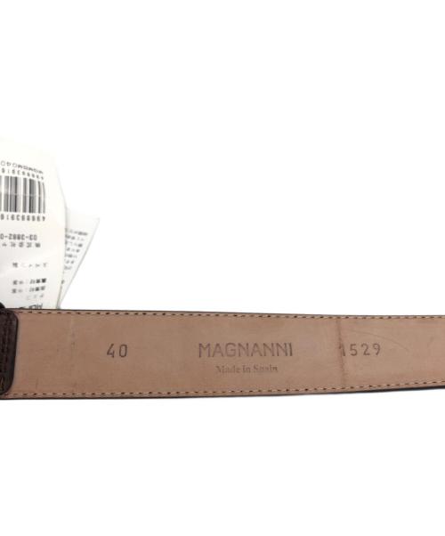 MAGNANNI（マグナーニ）MAGNANNI (マグナーニ) レザーベルト チョコ サイズ:40 未使用品の古着・服飾アイテム