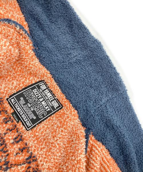 Hysteric Glamour（ヒステリックグラマー）Hysteric Glamour (ヒステリックグラマー) SEE NO EVILジャカード ショールカーディガン ネイビー×ベージュ サイズ:SIZE XLの古着・服飾アイテム