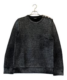 BALMAIN（バルマン）の古着「ボタンデザインラメニット」｜ブラック