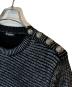 中古・古着 BALMAIN (バルマン) ボタンデザインラメニット ブラック サイズ:M：15000円