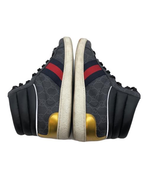 GUCCI（グッチ）GUCCI (グッチ) Ace GG High Top ハイカットスニーカー グレー サイズ:8の古着・服飾アイテム