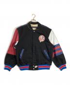 JEFF HAMILTONジェフハミルトン）の古着「レザー切替スタジャン」｜ブラック