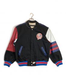 JEFF HAMILTON（ジェフハミルトン）の古着「レザー切替スタジャン」｜ブラック