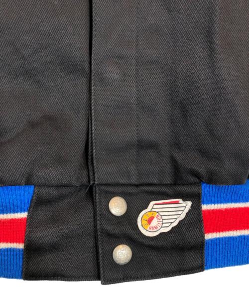 JEFF HAMILTON（ジェフハミルトン）JEFF HAMILTON (ジェフハミルトン) レザー切替スタジャン ブラック サイズ:LARGEの古着・服飾アイテム