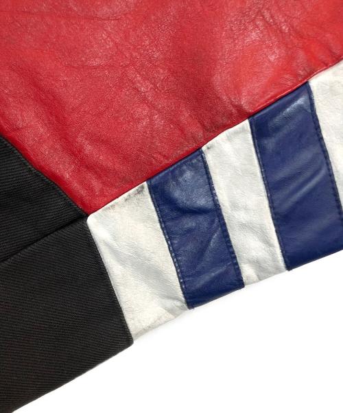 JEFF HAMILTON（ジェフハミルトン）JEFF HAMILTON (ジェフハミルトン) レザー切替スタジャン ブラック サイズ:LARGEの古着・服飾アイテム