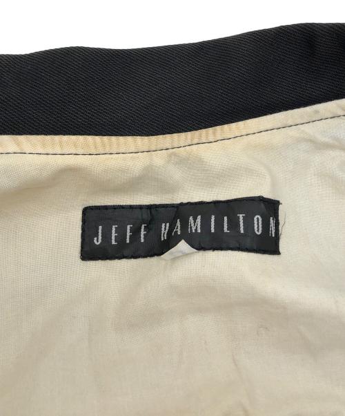 JEFF HAMILTON（ジェフハミルトン）JEFF HAMILTON (ジェフハミルトン) レザー切替スタジャン ブラック サイズ:LARGEの古着・服飾アイテム
