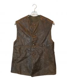 British Army（ブリティッシュアーミー）の古着「レザーライナー ベスト」｜ブラウン