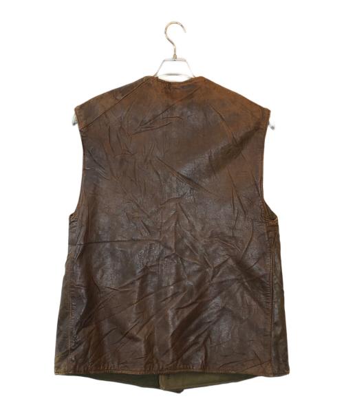 British Army（ブリティッシュアーミー）British Army (ブリティッシュアーミー) レザーライナー ベスト ブラウン サイズ:下記参照の古着・服飾アイテム