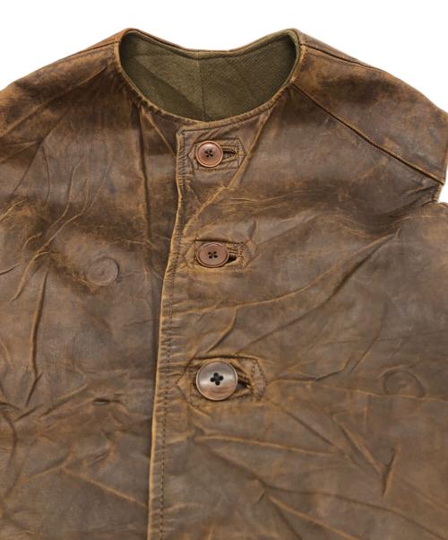 British Army（ブリティッシュアーミー）British Army (ブリティッシュアーミー) レザーライナー ベスト ブラウン サイズ:下記参照の古着・服飾アイテム