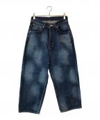 ANCELLMアンセルム）の古着「AGING WIDE DENIM PANTS」｜インディゴ