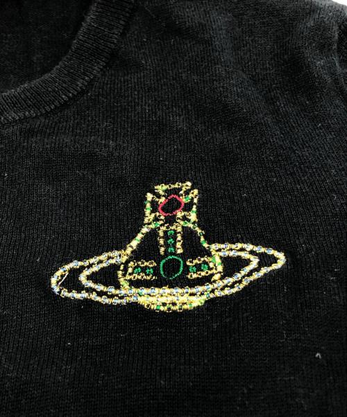 Vivienne Westwood RED LABEL（ヴィヴィアンウエストウッドレッドレーベル）Vivienne Westwood RED LABEL (ヴィヴィアンウエストウッドレッドレーベル) 刺繍カーディガン ブラック サイズ:2の古着・服飾アイテム