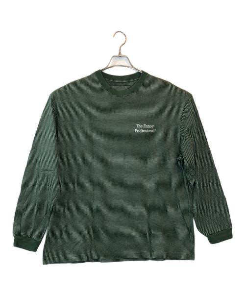 The Ennoy Professional（ザ エンノイ プロフェッショナル）THE ENNOY PROFESSIONAL (ザ エンノイ プロフェッショナル) L/S Border Tee グリーン サイズ:XLの古着・服飾アイテム