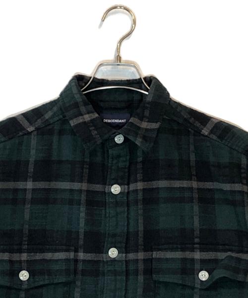 DESCENDANT（ディセンダント）DESCENDANT (ディセンダント) VANNING PLAID LS SHIRT グリーン サイズ:2の古着・服飾アイテム