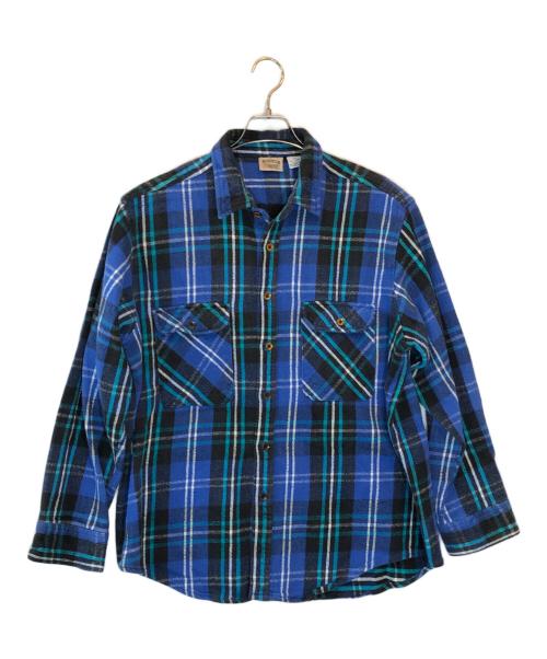 FIVE BROTHER（ファイブブラザー）FIVE BROTHER (ファイブブラザー) ヘビーフランネルチェックシャツ ブルー サイズ:XLの古着・服飾アイテム
