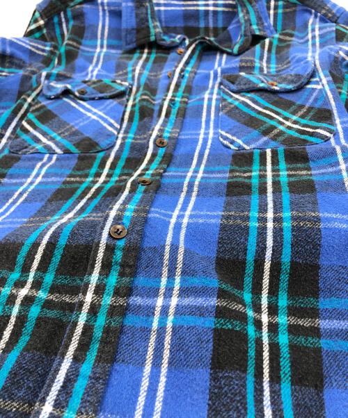 FIVE BROTHER（ファイブブラザー）FIVE BROTHER (ファイブブラザー) ヘビーフランネルチェックシャツ ブルー サイズ:XLの古着・服飾アイテム