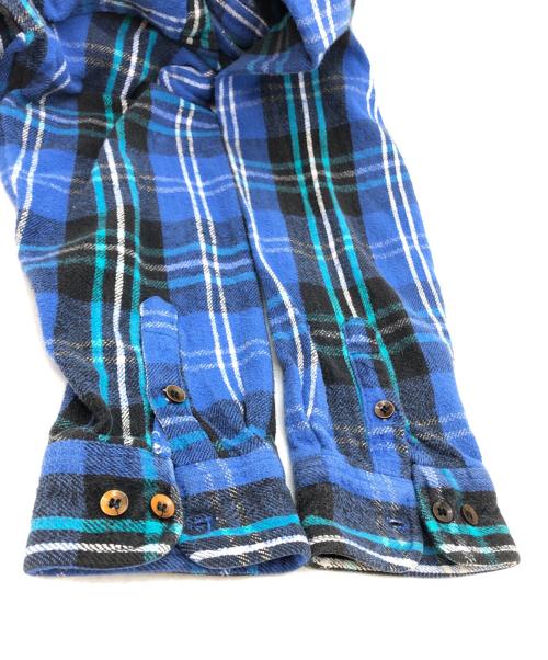 FIVE BROTHER（ファイブブラザー）FIVE BROTHER (ファイブブラザー) ヘビーフランネルチェックシャツ ブルー サイズ:XLの古着・服飾アイテム
