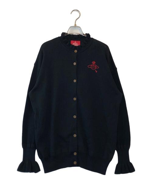 Vivienne Westwood RED LABEL（ヴィヴィアンウエストウッドレッドレーベル）Vivienne Westwood RED LABEL (ヴィヴィアンウエストウッドレッドレーベル) 畔フリルニットカーディガン ブラック サイズ:00の古着・服飾アイテム
