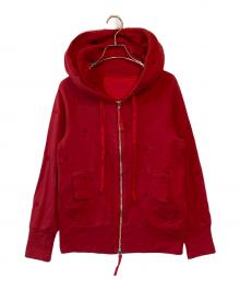 Vivienne Westwood RED LABEL（ヴィヴィアンウエストウッドレッドレーベル）の古着「オーブ刺繍ジップパーカー」｜レッド