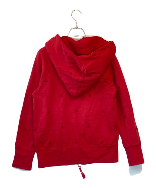 Vivienne Westwood RED LABEL（ヴィヴィアンウエストウッドレッドレーベル）Vivienne Westwood RED LABEL (ヴィヴィアンウエストウッドレッドレーベル) オーブ刺繍ジップパーカー レッド サイズ:2の古着・服飾アイテム