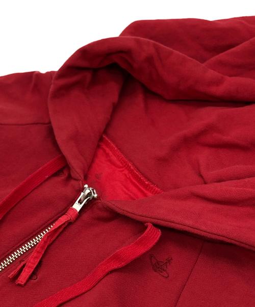 Vivienne Westwood RED LABEL（ヴィヴィアンウエストウッドレッドレーベル）Vivienne Westwood RED LABEL (ヴィヴィアンウエストウッドレッドレーベル) オーブ刺繍ジップパーカー レッド サイズ:2の古着・服飾アイテム
