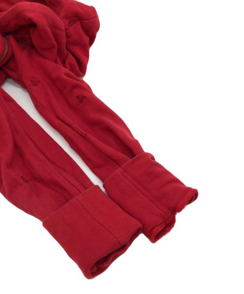 Vivienne Westwood RED LABEL（ヴィヴィアンウエストウッドレッドレーベル）Vivienne Westwood RED LABEL (ヴィヴィアンウエストウッドレッドレーベル) オーブ刺繍ジップパーカー レッド サイズ:2の古着・服飾アイテム