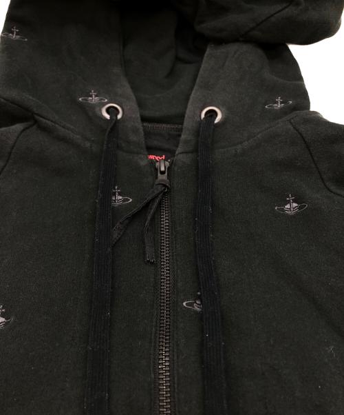 Vivienne Westwood RED LABEL（ヴィヴィアンウエストウッドレッドレーベル）Vivienne Westwood RED LABEL (ヴィヴィアンウエストウッドレッドレーベル) オーブ刺繍ジップパーカー ブラック サイズ:1の古着・服飾アイテム