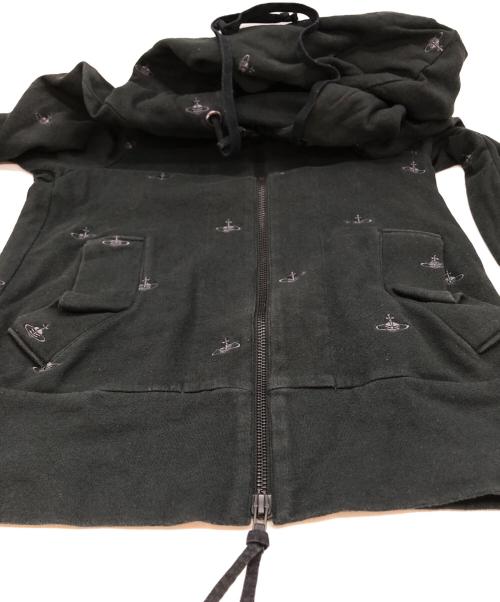 Vivienne Westwood RED LABEL（ヴィヴィアンウエストウッドレッドレーベル）Vivienne Westwood RED LABEL (ヴィヴィアンウエストウッドレッドレーベル) オーブ刺繍ジップパーカー ブラック サイズ:1の古着・服飾アイテム