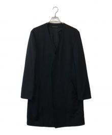Yohji Yamamoto pour homme（ヨウジヤマモト プールオム）の古着「ウールギャバジン ノーカラー コート」｜ブラック