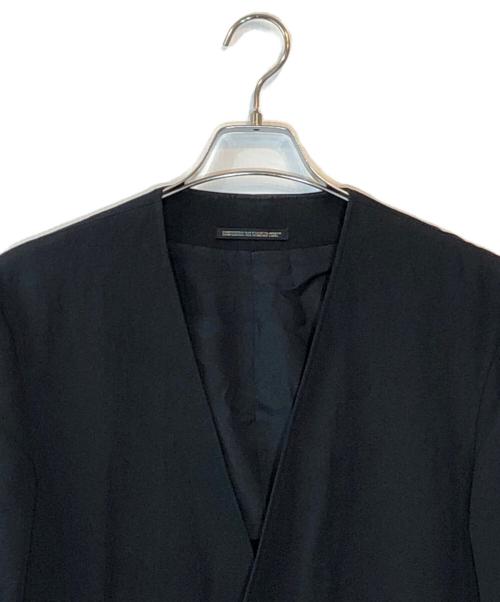 Yohji Yamamoto pour homme（ヨウジヤマモト プールオム）Yohji Yamamoto pour homme (ヨウジヤマモト プールオム) ウールギャバジン ノーカラー コート ブラック サイズ:2の古着・服飾アイテム