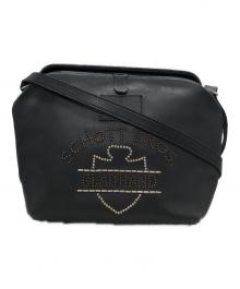 SCHOTT BROS.×GLAD HAND（ショット×グラッドハンド）の古着「BILL HEAD LEATHER SHOULDER FRAME BAG」｜ブラック