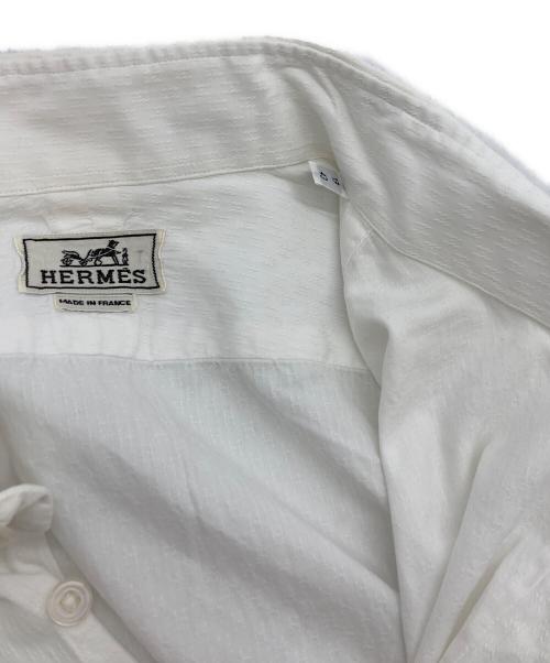 HERMES（エルメス）HERMES (エルメス) H刺繍コットンドレスシャツ ホワイト サイズ:17/43の古着・服飾アイテム