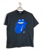 Hysteric Glamourヒステリックグラマー）の古着「THE ROLLING STONES CIRCLE HEAD&BLUE TONGUE Tシャツ」｜ブラック