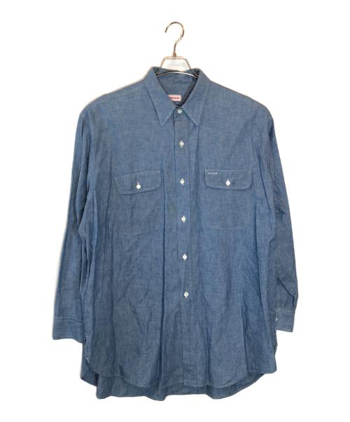 WEEKEND（ウィークエンド）WEEKEND (ウィークエンド) オーバーサイズ シャンブレー シャツ ブルー サイズ:Lの古着・服飾アイテム