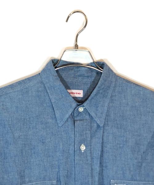 WEEKEND（ウィークエンド）WEEKEND (ウィークエンド) オーバーサイズ シャンブレー シャツ ブルー サイズ:Lの古着・服飾アイテム