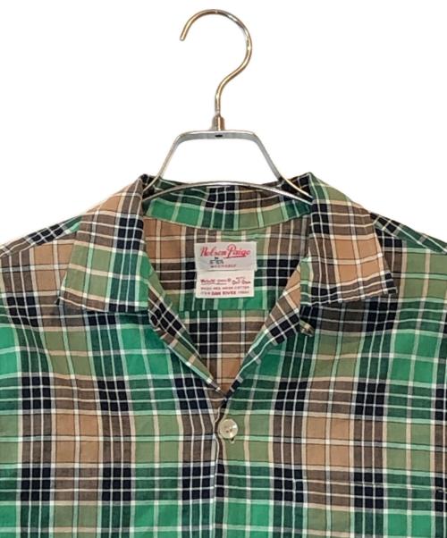 nelson paige（ネルソンペイジ）nelson paige (ネルソンペイジ) オープンカラーチェックシャツ グリーン サイズ:Mの古着・服飾アイテム