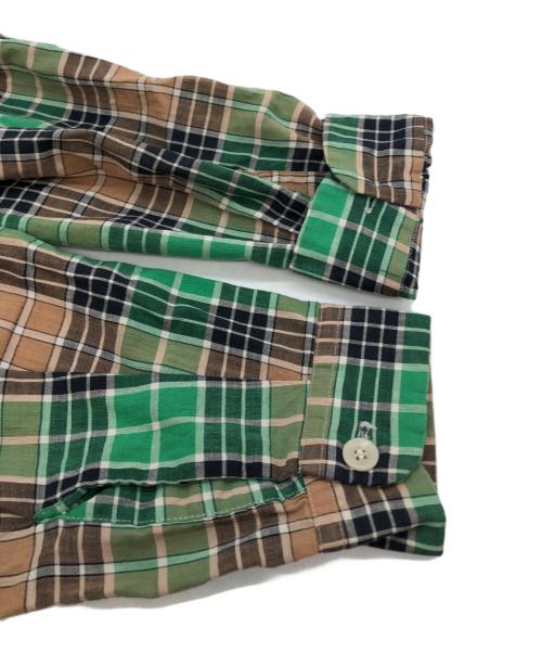 nelson paige（ネルソンペイジ）nelson paige (ネルソンペイジ) オープンカラーチェックシャツ グリーン サイズ:Mの古着・服飾アイテム